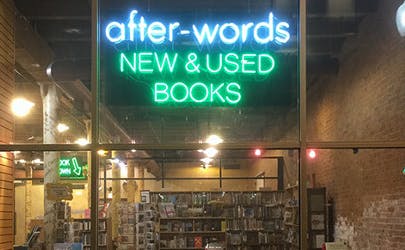 After-Words Bookstore neon sign in Chicago