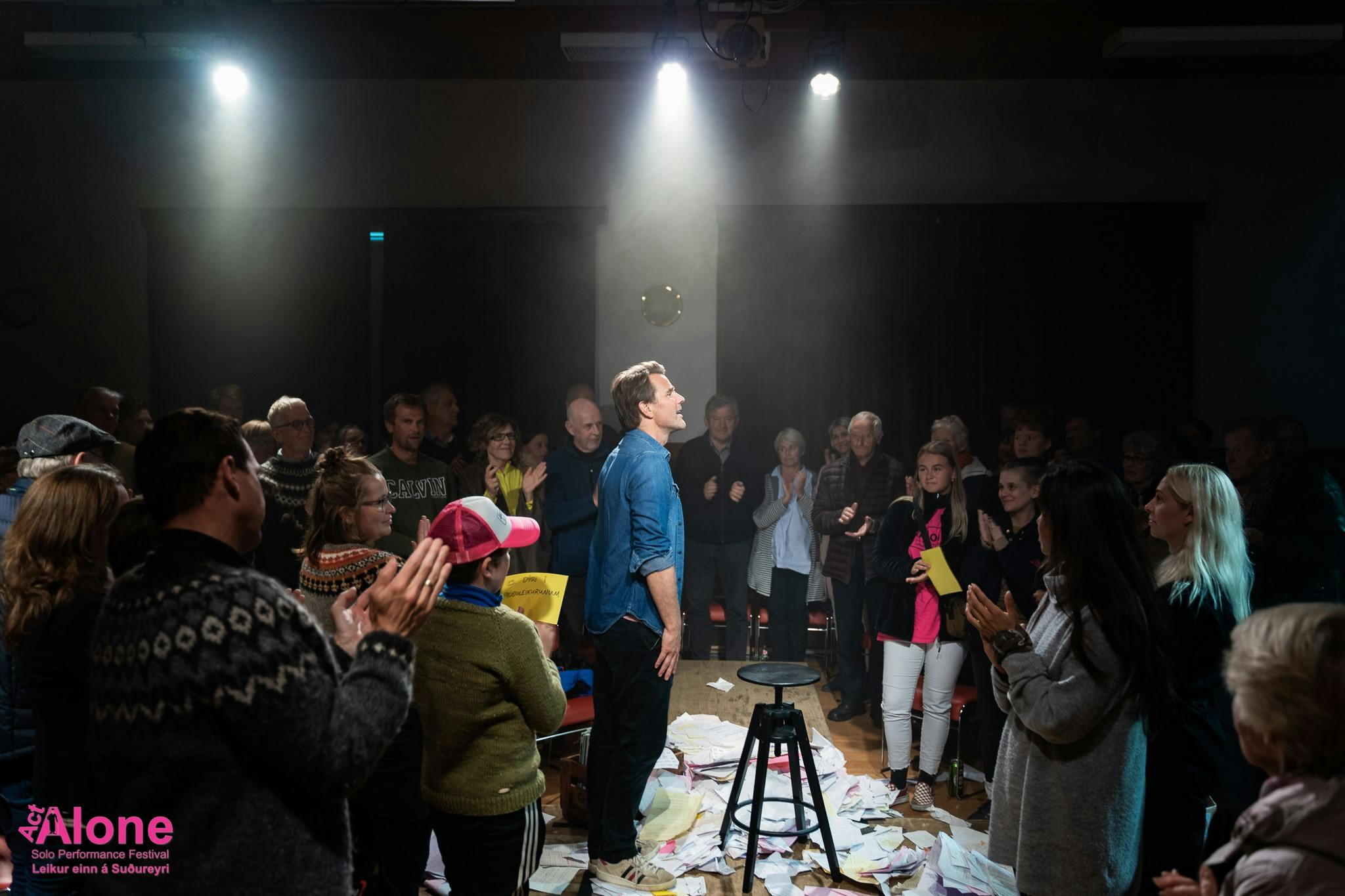 Performer at the Act Alone Festival in Suðureyri, Iceland. 