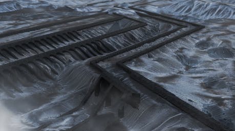 Screenshot from the lavaforming movie at the Icelandic Pavilion, Biennale di Venezia 2025