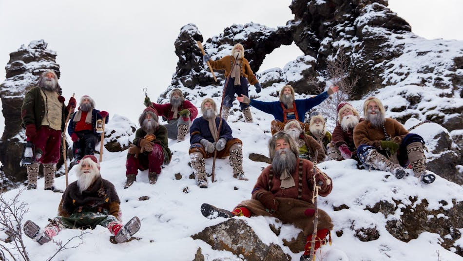 The 13 Yule Lads at home in Dimmuborgir near Lake Mývatn.