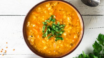 Salt-cured lamb and lentils are the base for a soup called saltkjöt og baunir.