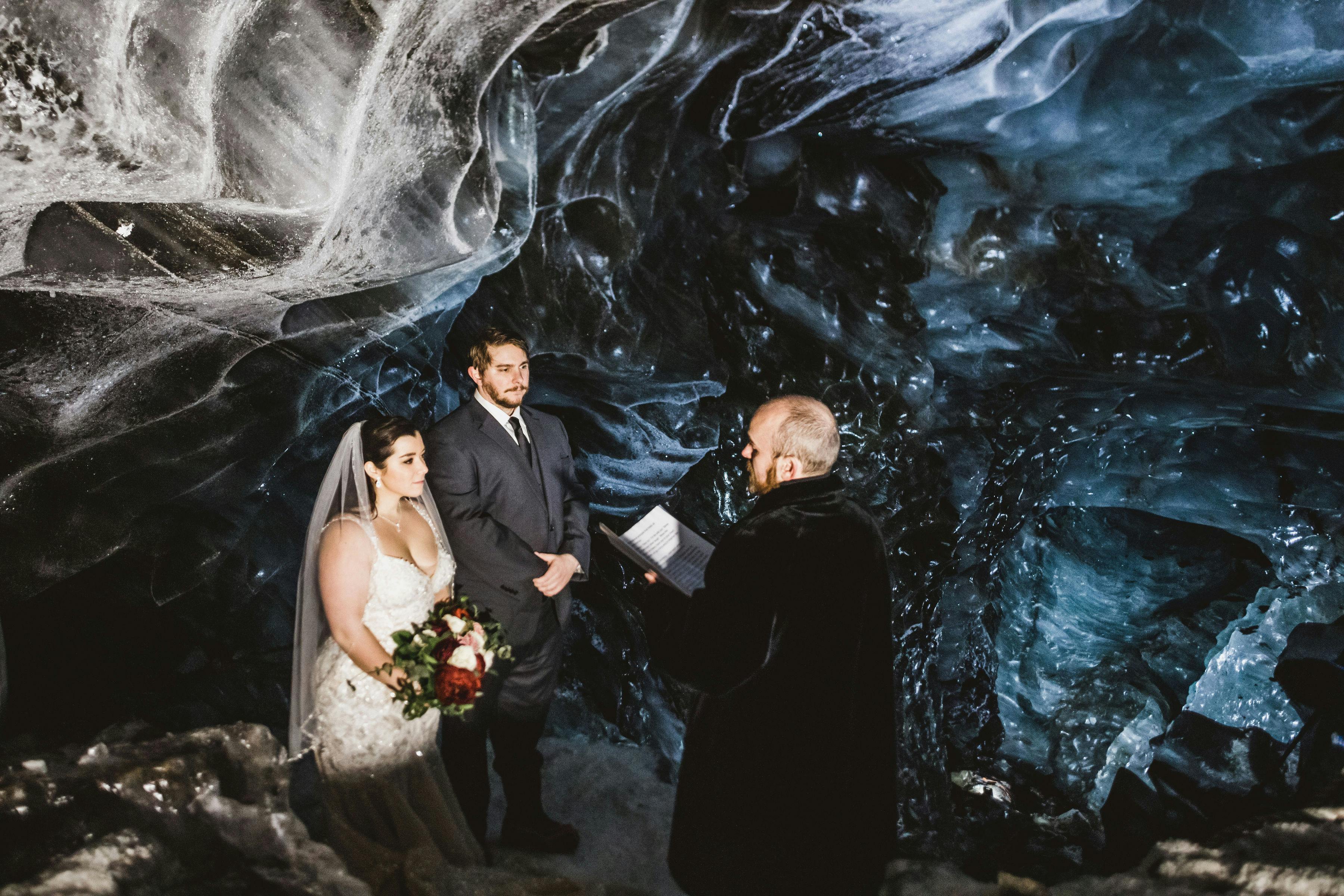 Ice cave ceremony. Photo: Kristín María