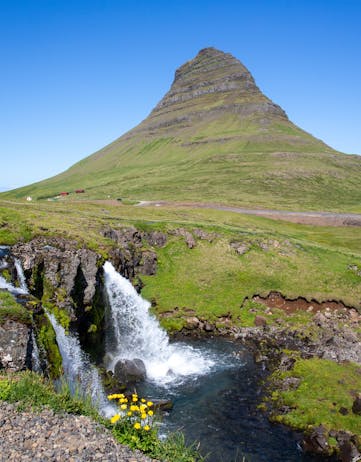 Kirkjufell Mountain and waterfall