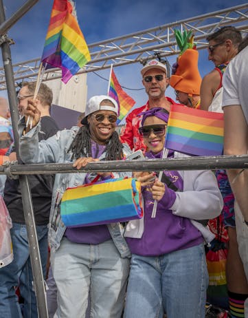 People watching the Reykjavík Pride parade