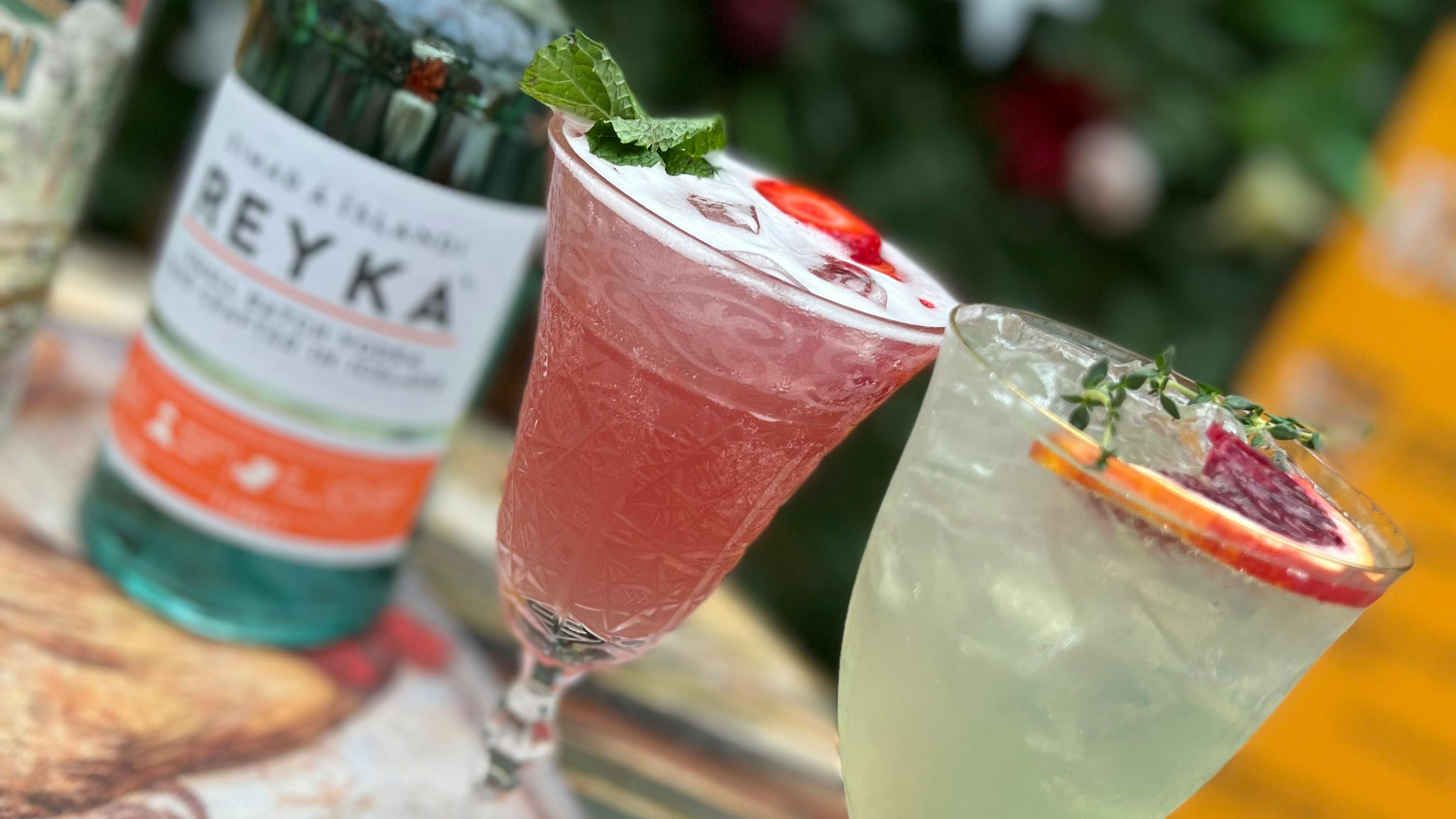 Two fresh Reyka Vodka cocktails