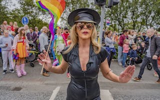 Woman in the Reykjavík Pride parade