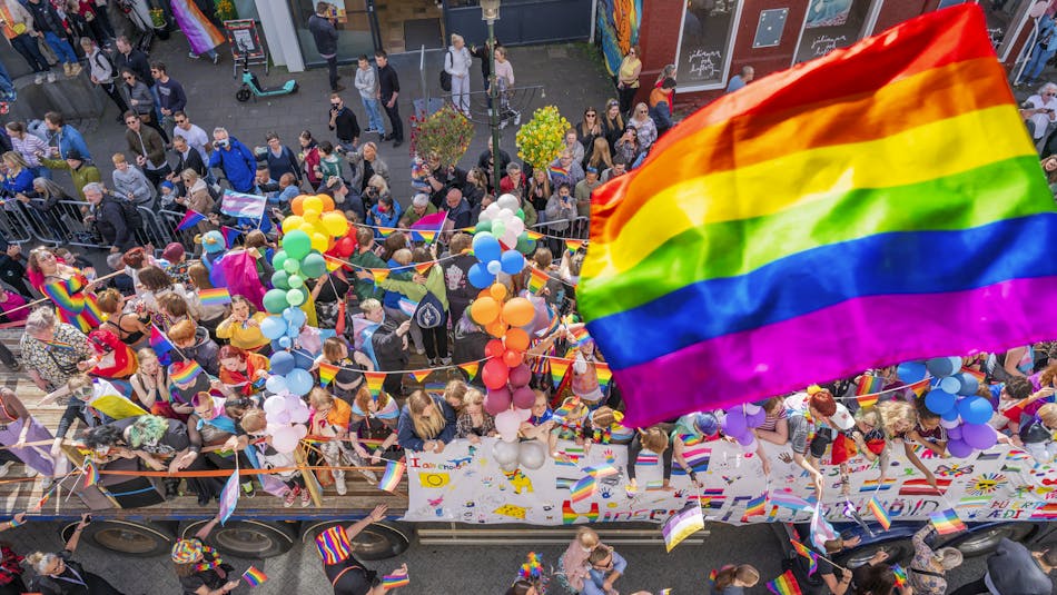 Reykjavík Pride parade from above