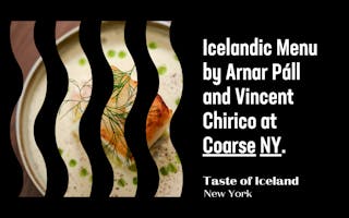 Graphic for the Icelandic Menu at Coarse NY, Taste of Iceland New York, 2023