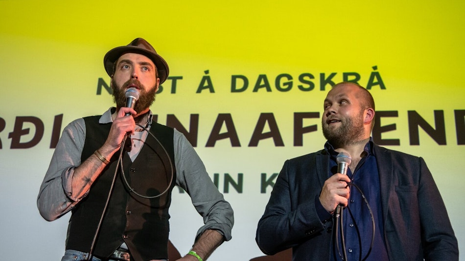 Arsaell Nielsson and Eythor Jovinsson, founders of the Iceland Comedy Film Festival
