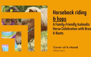 Horseback riding and hops event logo Taste of Iceland München