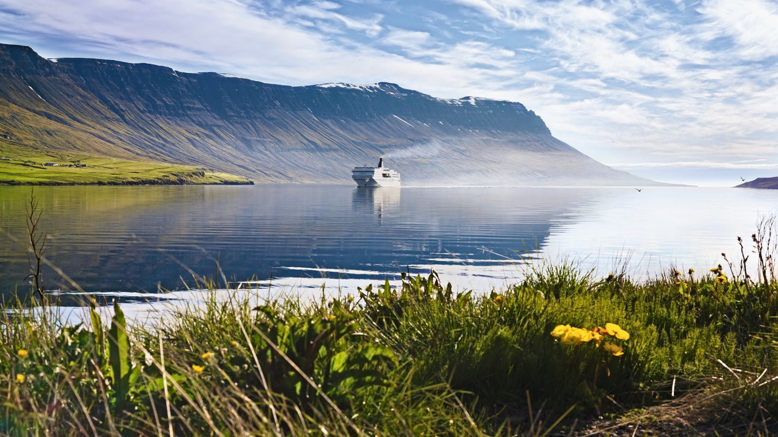 Sailing into Seyðisfjörður