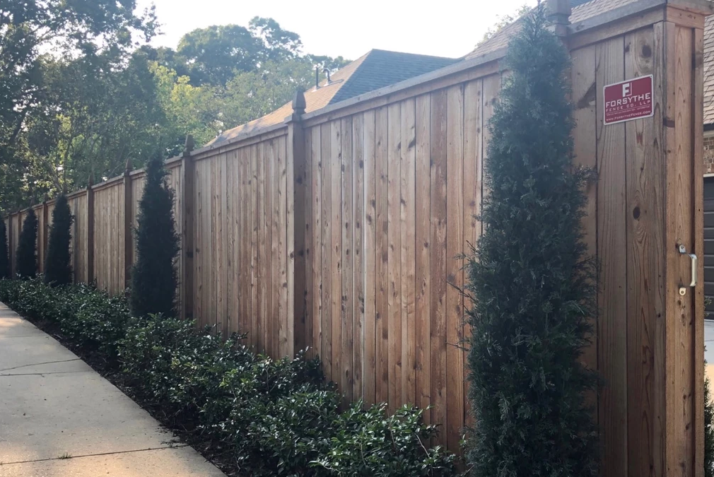 Forsythe  Fence  Co.  wooden  fence