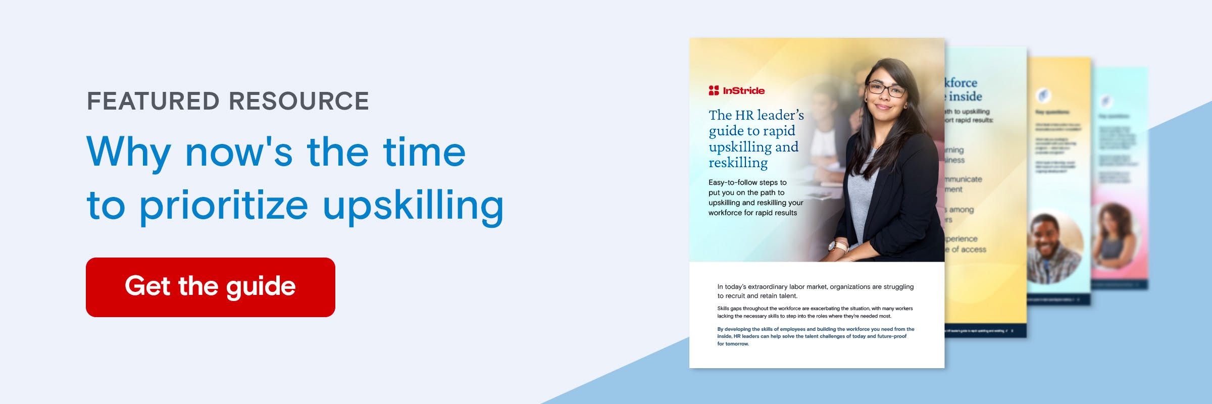 banner promoting an employee skill-building guide for HR leaders
