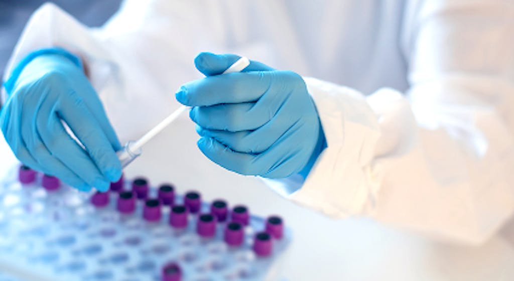 someone working in a healthcare laboratory