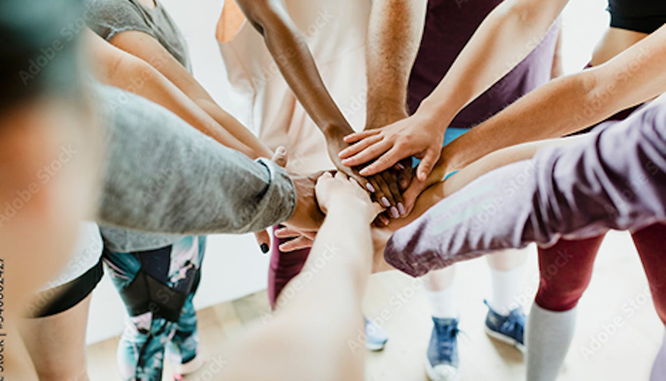 stock photo showing teamwork