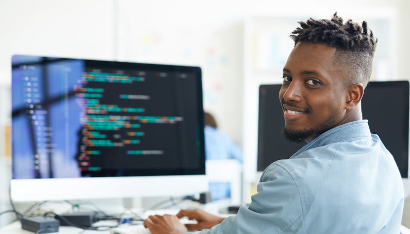 stock photo showing a person at work