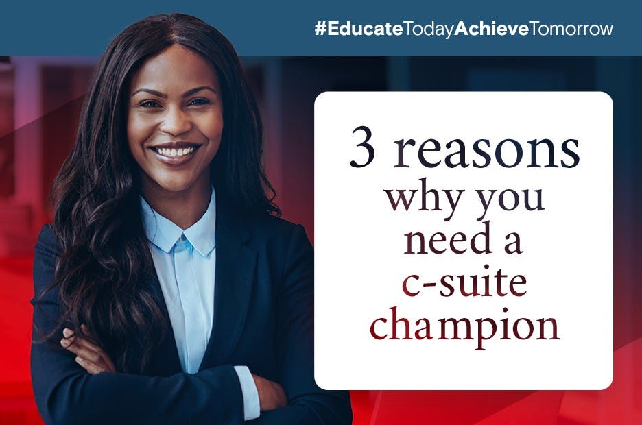 3 reasons why you need a c suite champion graphic