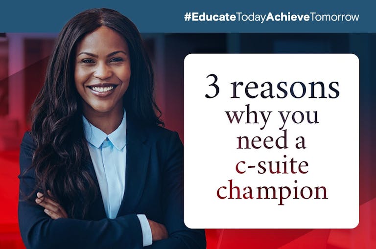 3 reasons why you need a c suite champion graphic