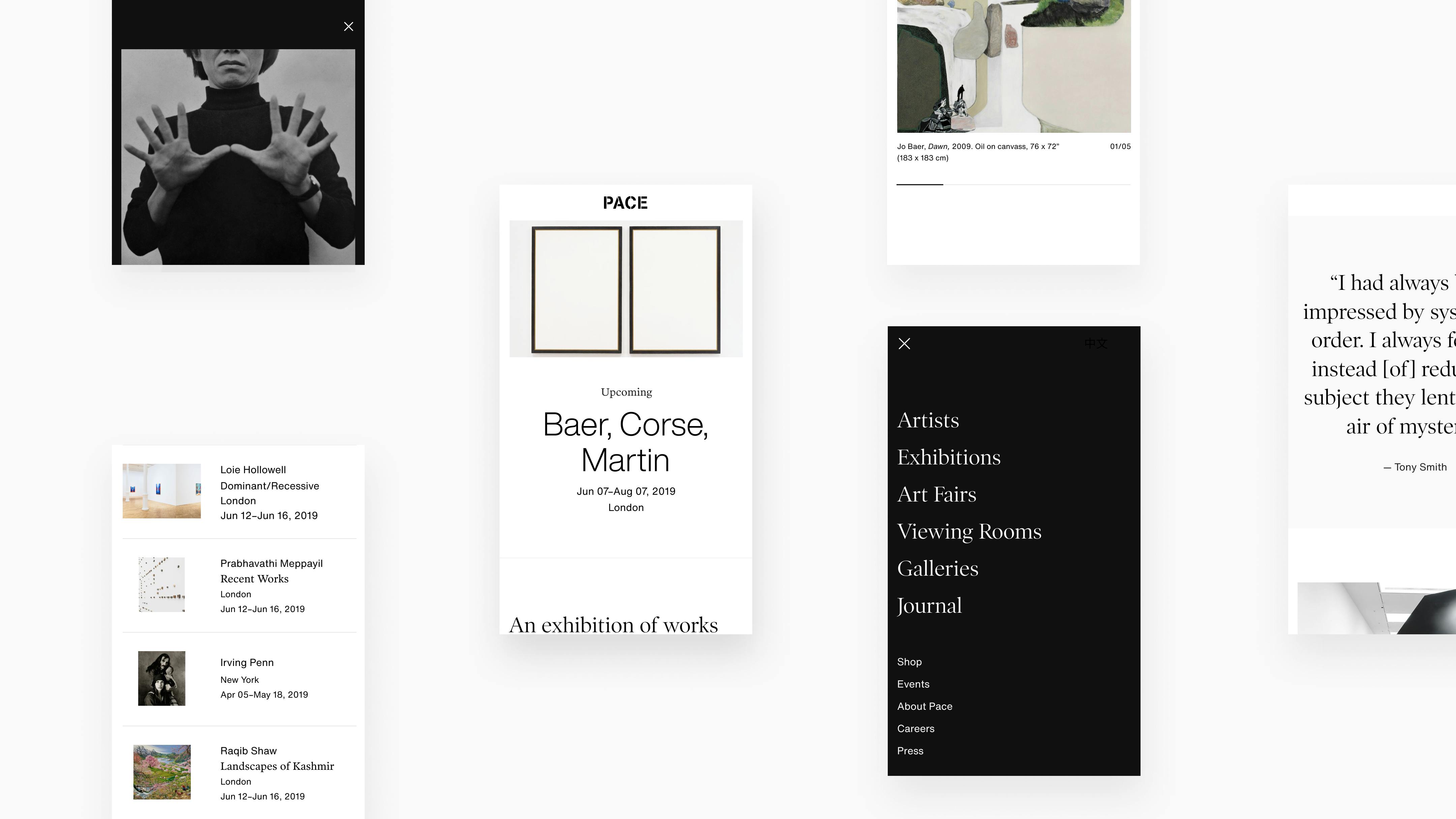 An overview of Pace Gallery's component system.