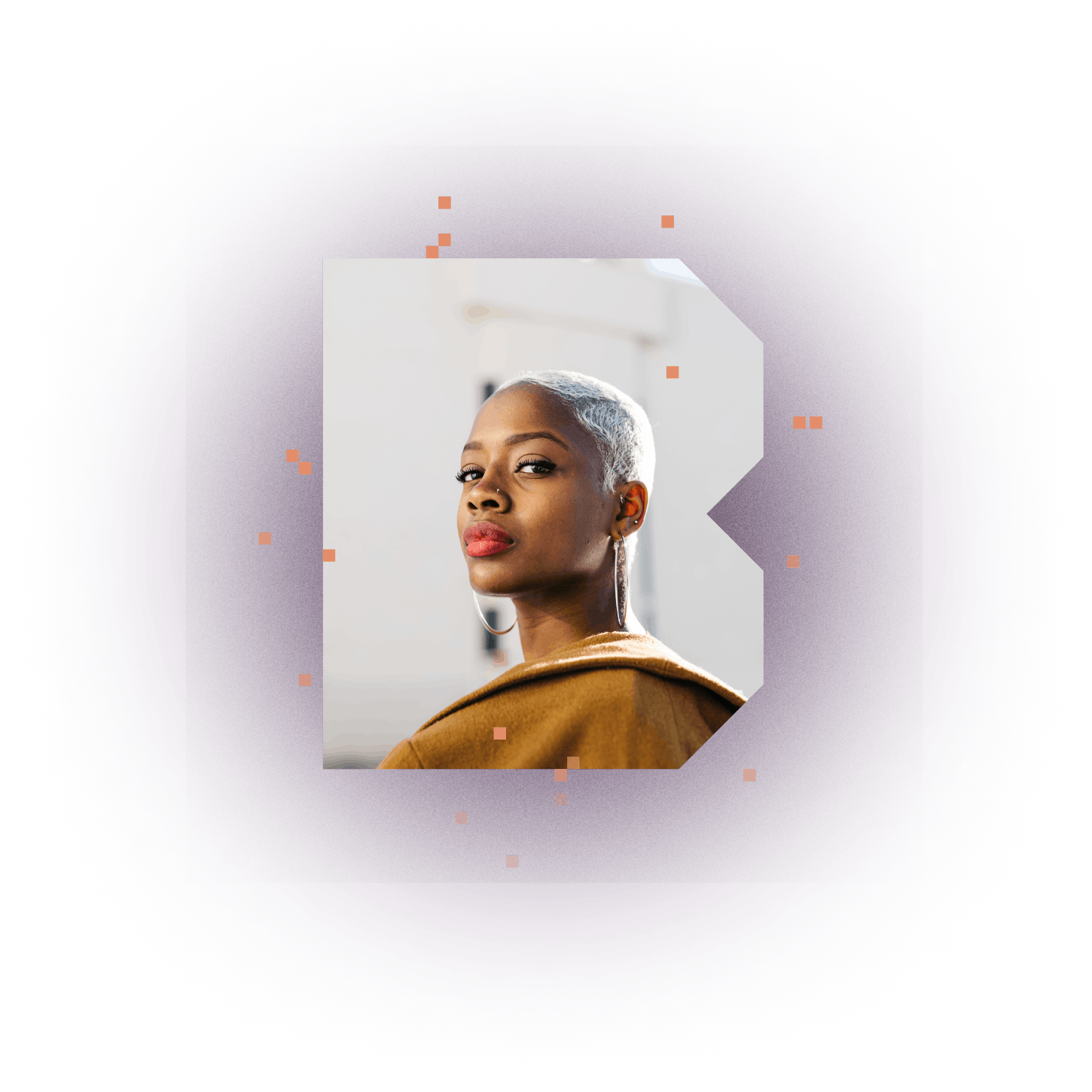 BankBlackUSA logo around the photograph of a person looking directly at viewer.
