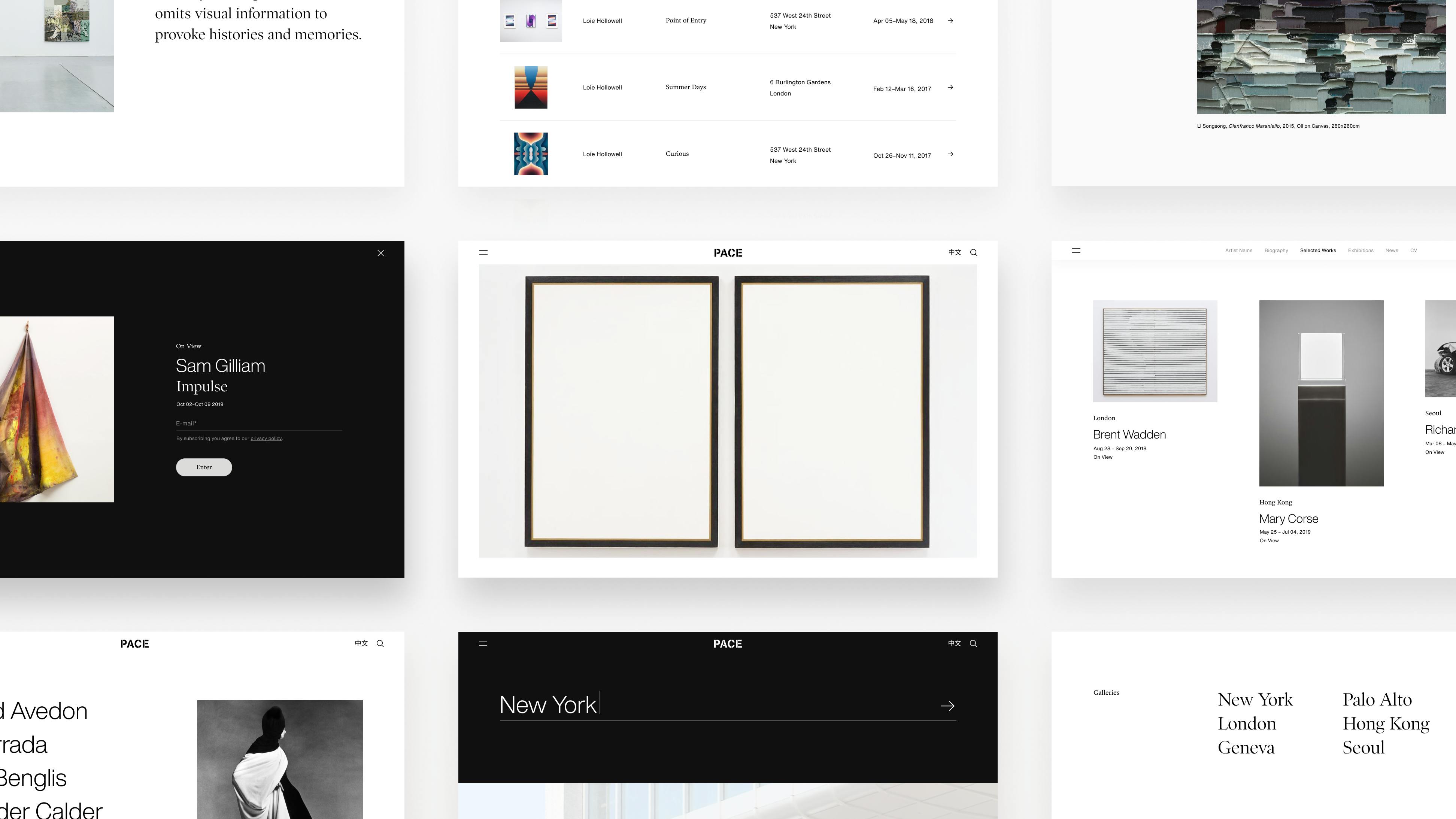 An overview of Pace Gallery's component system.