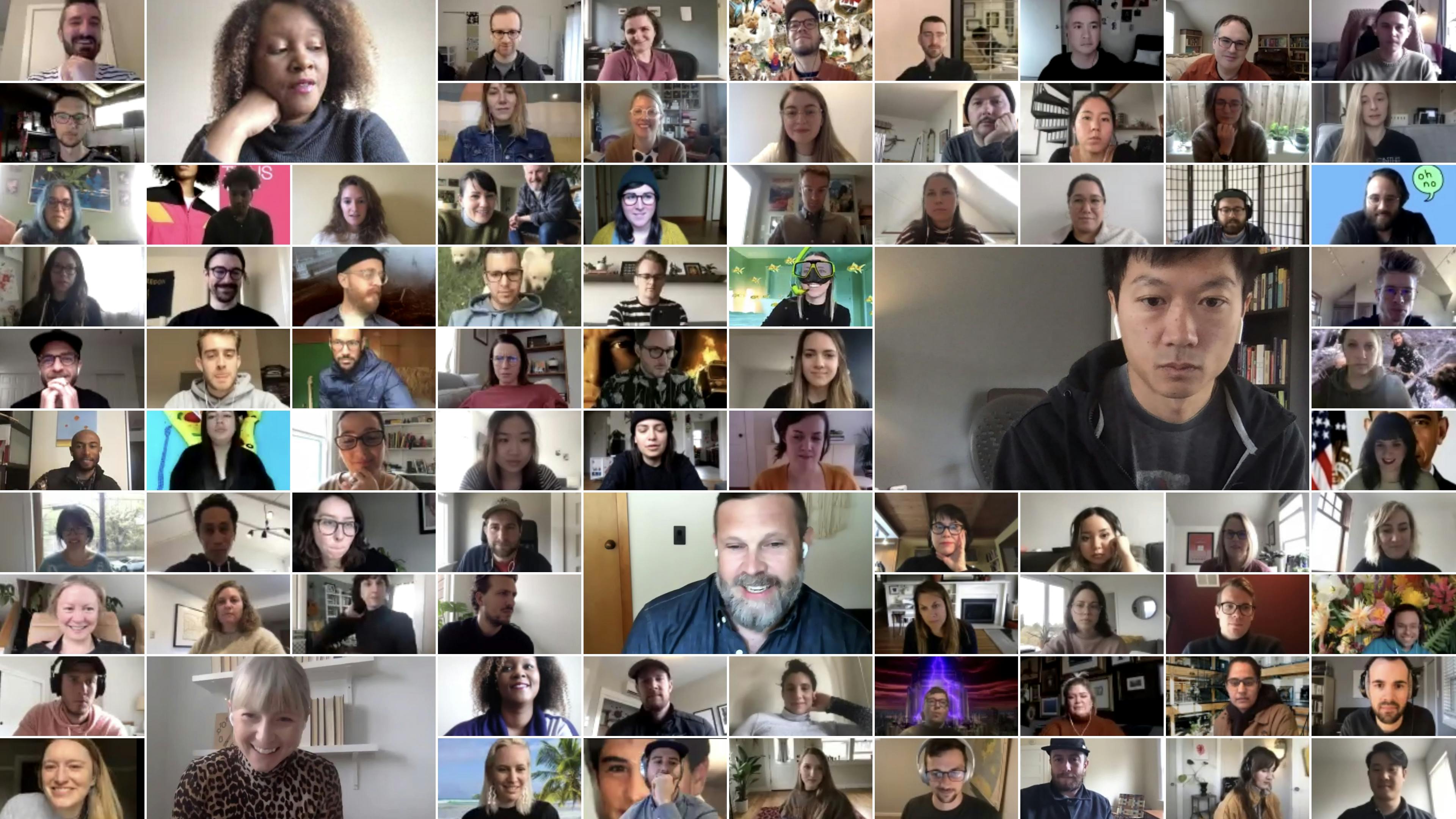 A screenshot of a video call