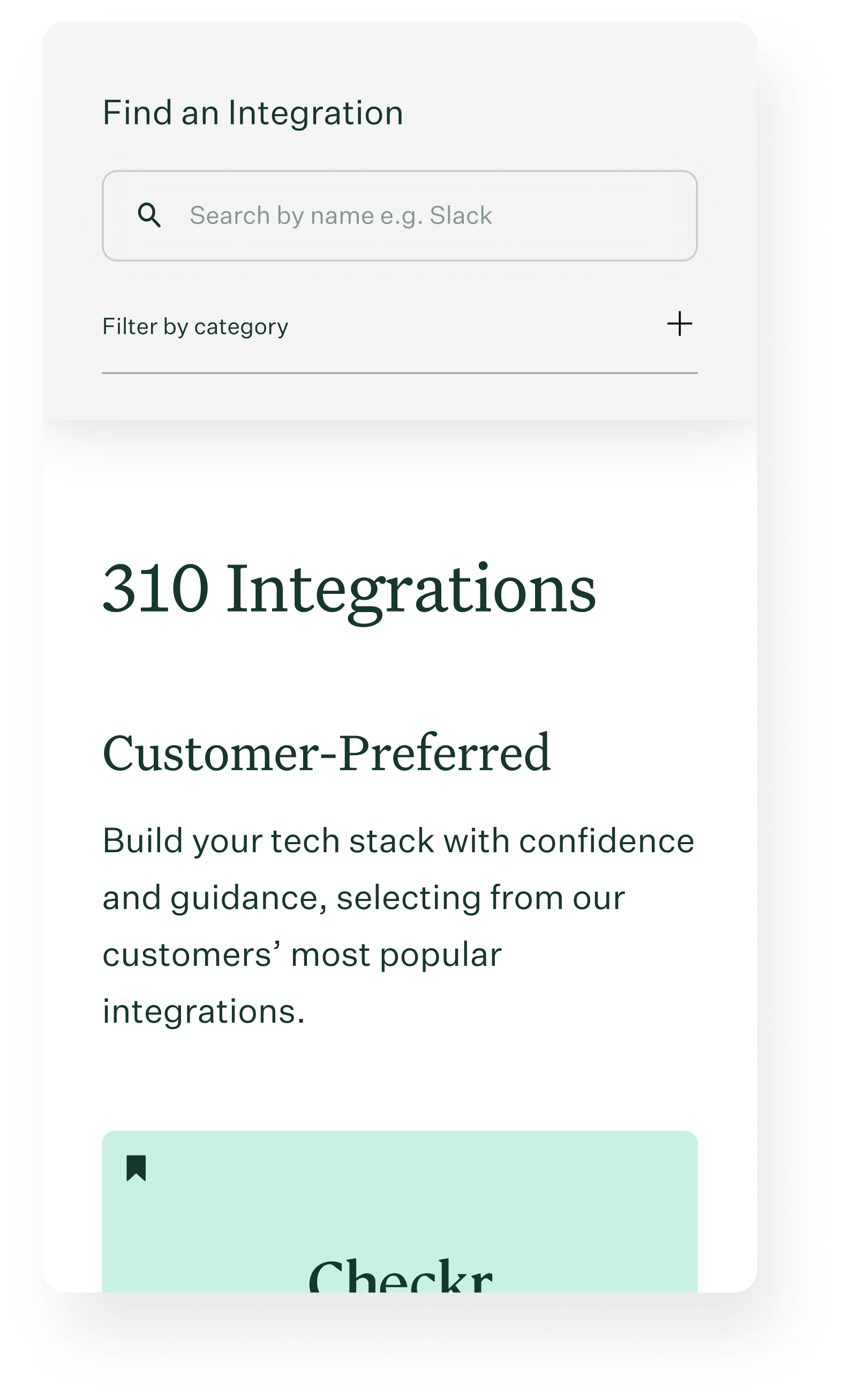 A mobile view of Greenhouse's partners.
