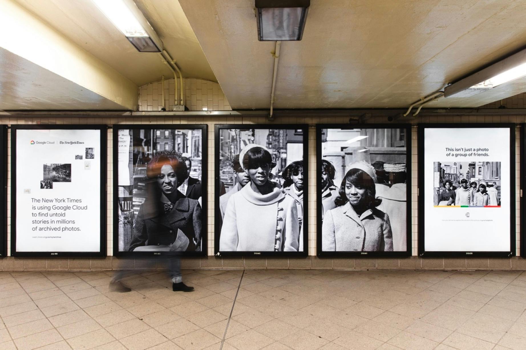Another shot of the AR-enabled campaign installed in NYC subway