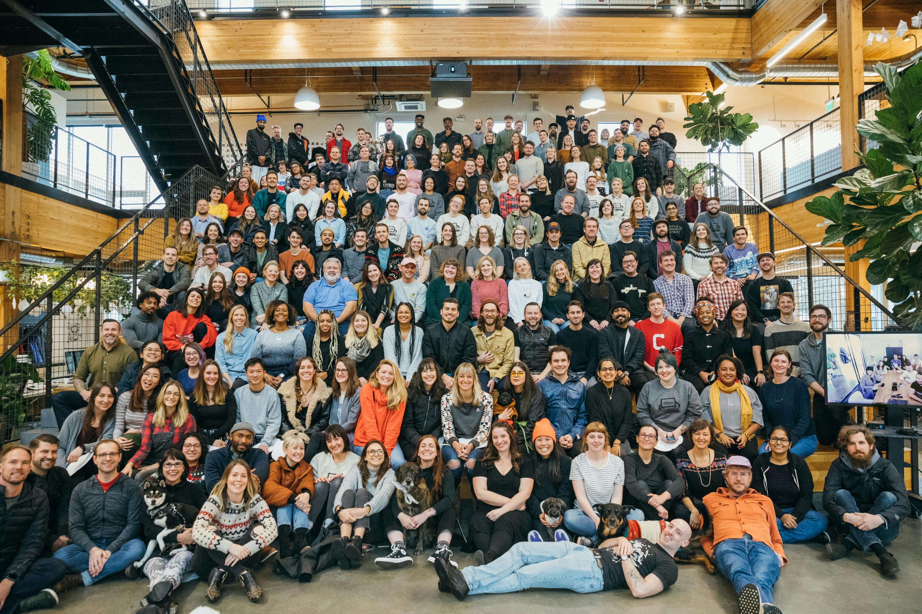 All Instrument employees in the Portland office atrium