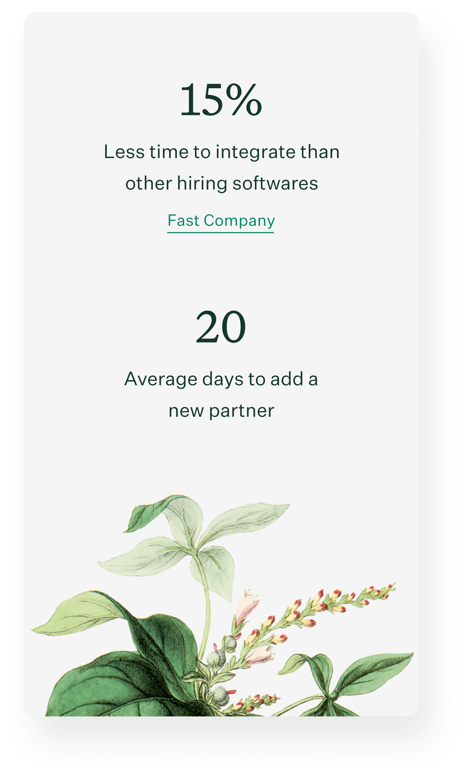 A mobile view of proof points on Greenhouse.io.