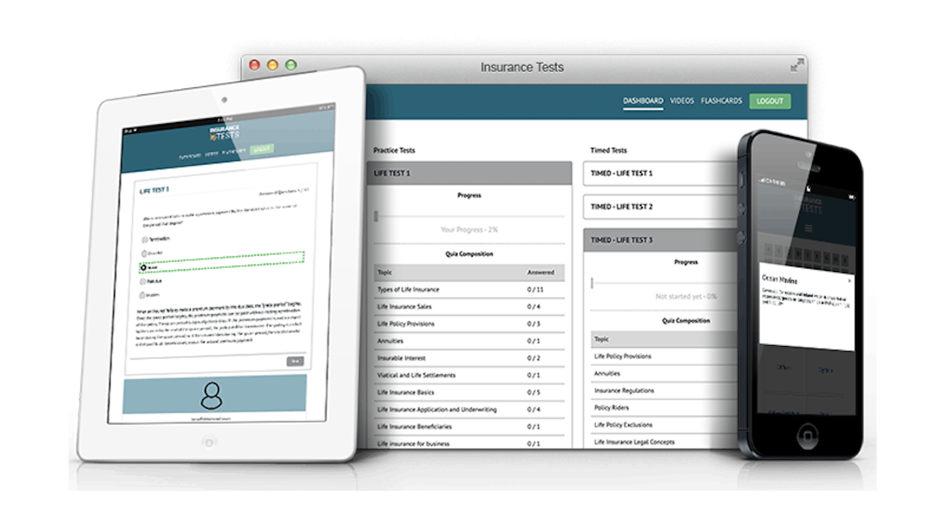 Insurance Practice Tests - Practice on any device