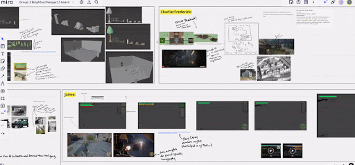 A GIF showing the Miro Board created by a group of students in further detail.