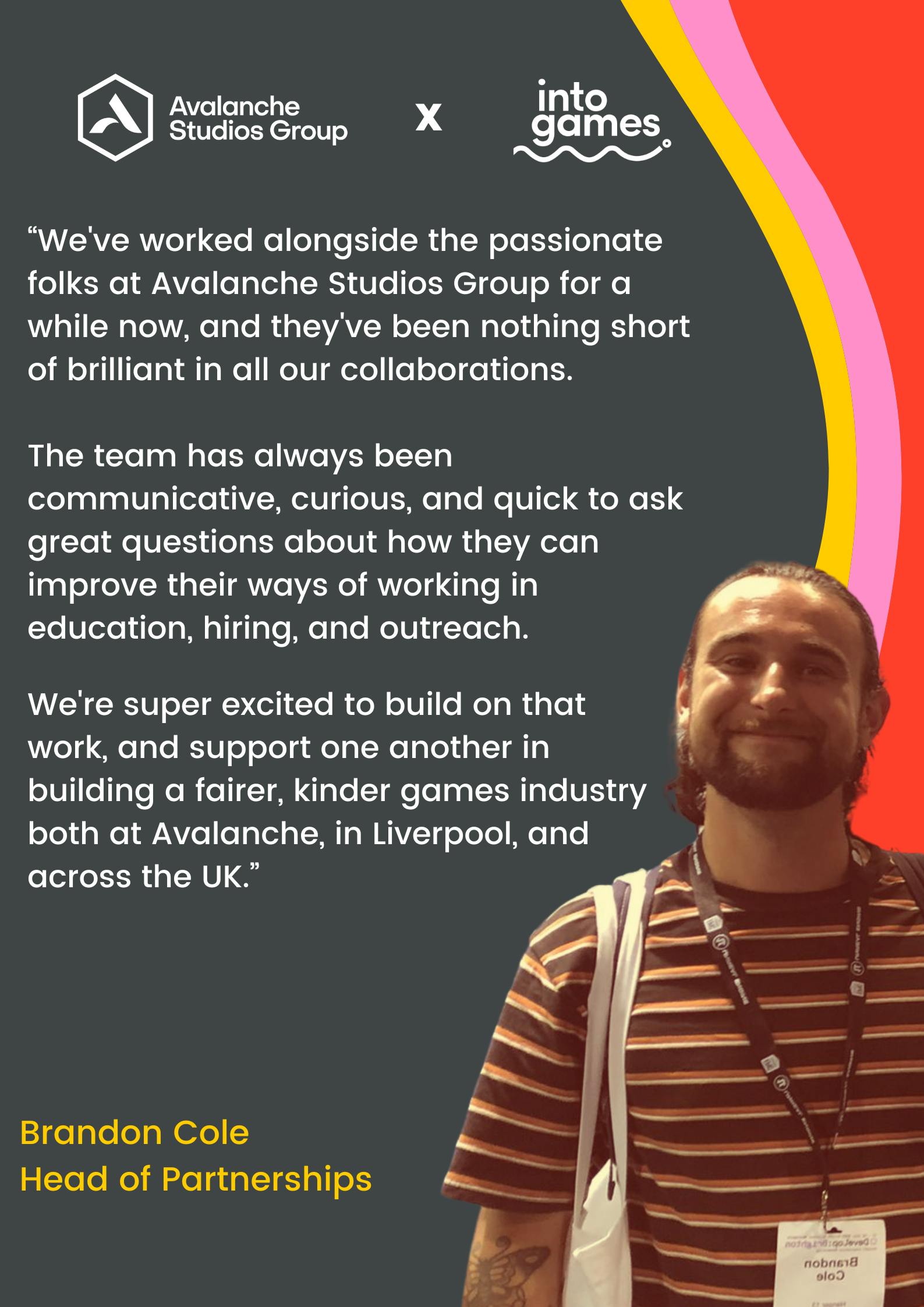 Head of Partnerships Brandon Cole's quote regarding the partnership. 