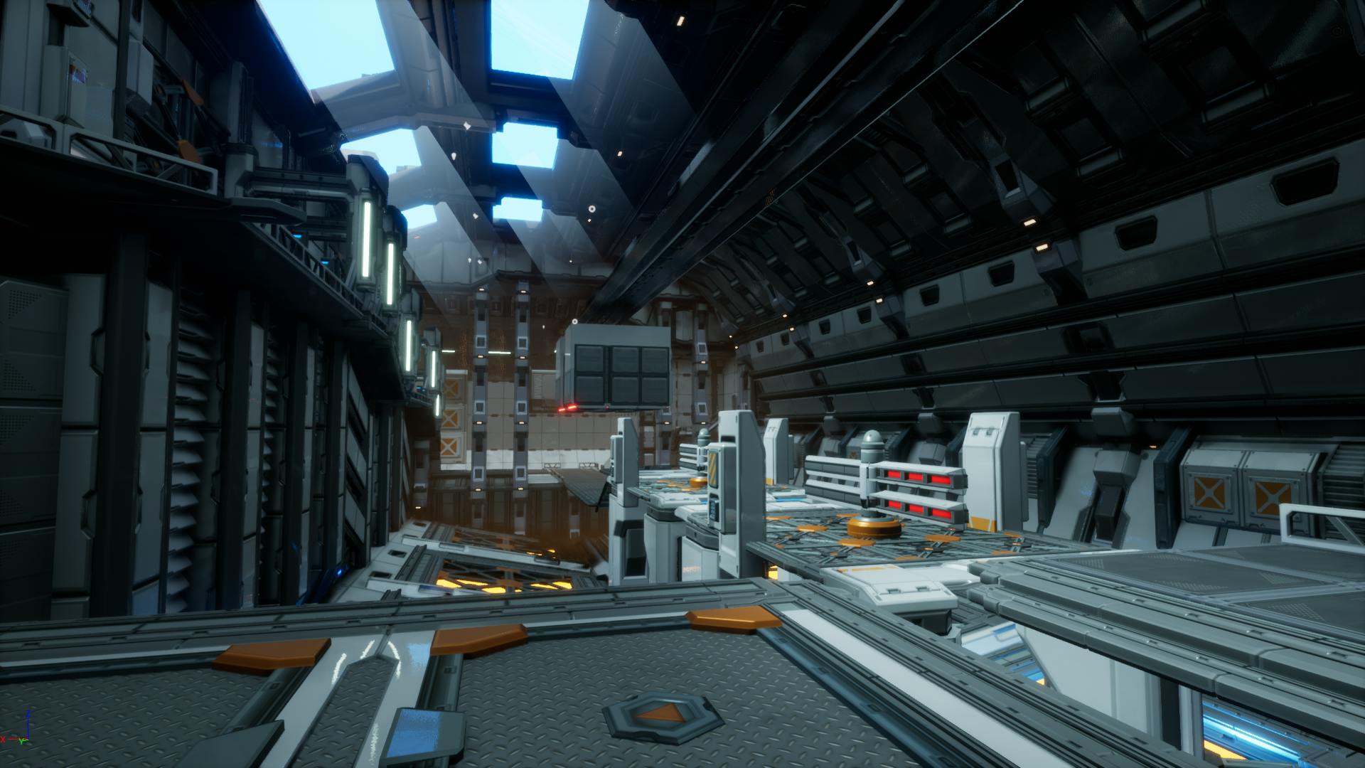 Above: Players might not have time to stop and admire the sci-fi trappings of Morticai's "Hazard Pay - Death Run" as they race to avoid certain doom at the hands of their fellow players.