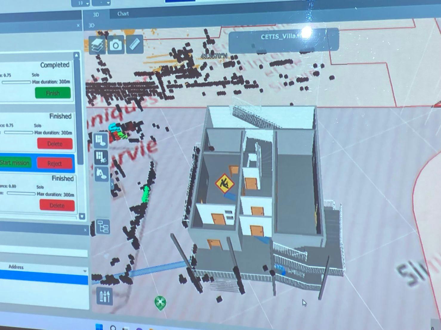 Screenshot of the 3D path displayed on INMOS