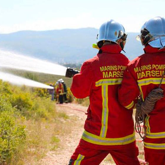 BMPM fire fighters in action