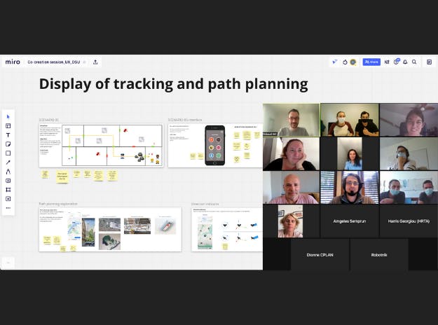 screenshot from the remote co creation session on path planning