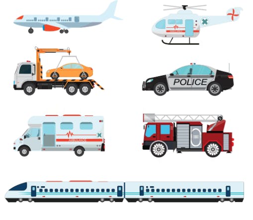 Screenshot from TeamAware website showing the different transport solutions for First Responders.