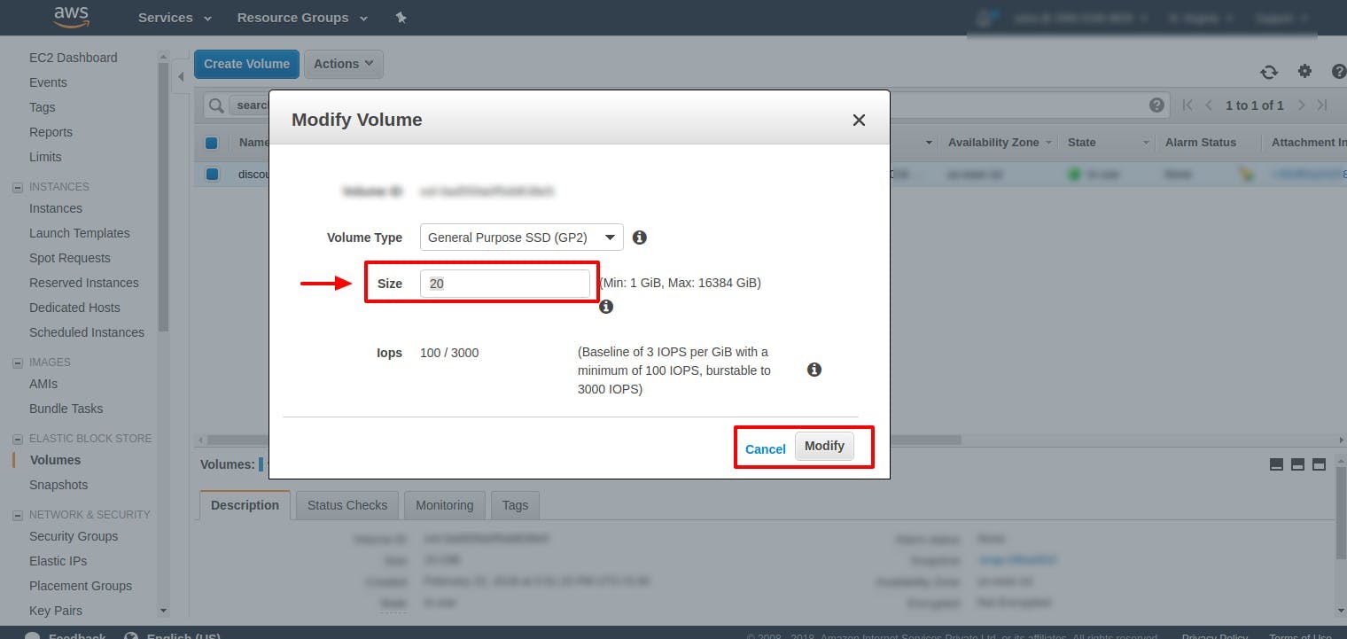 Steps to Increase the Volume Size of an AWS EBS Intuz