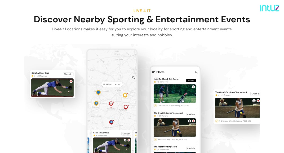 Live4It Locations Sports & Events App Development