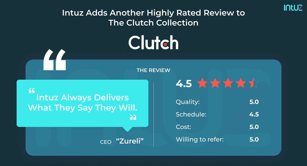 Intuz Recogised as Top Development Company in India on Clutch
