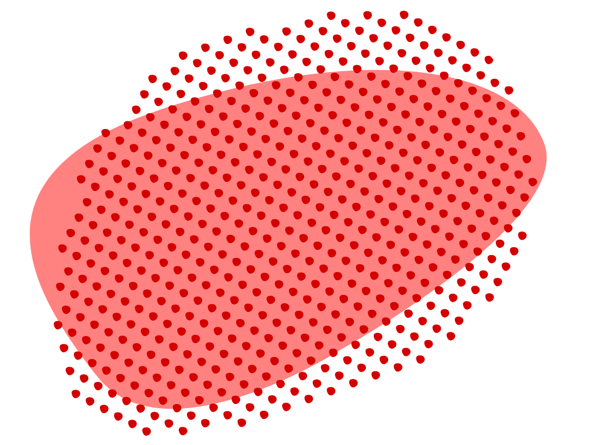 red dotted shape