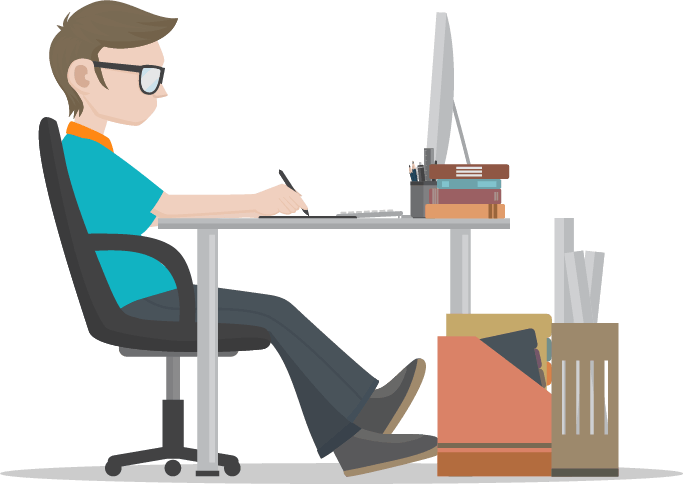 Fun Graphic Of A Person At Their Computer