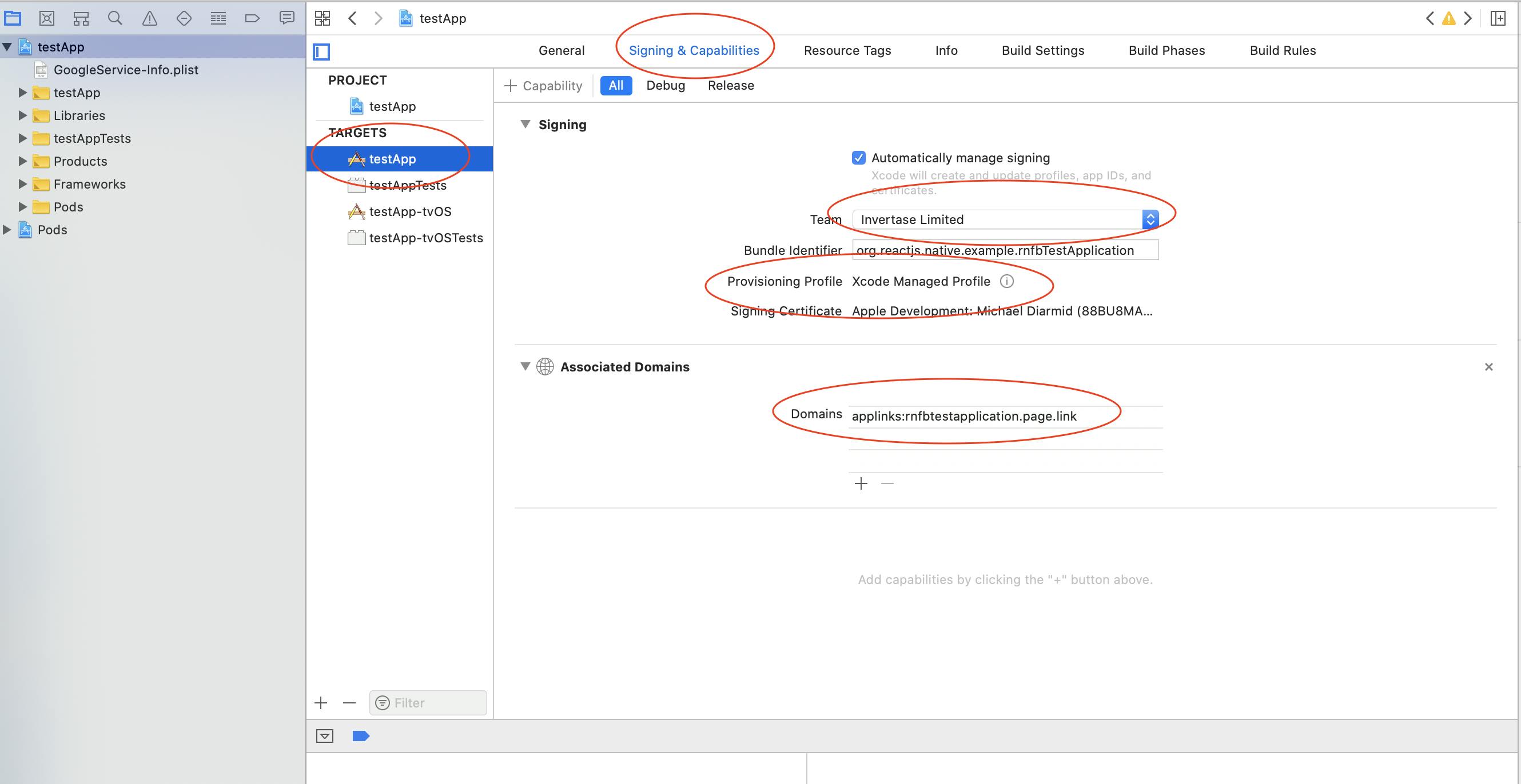 iOS dynamic link fourth step