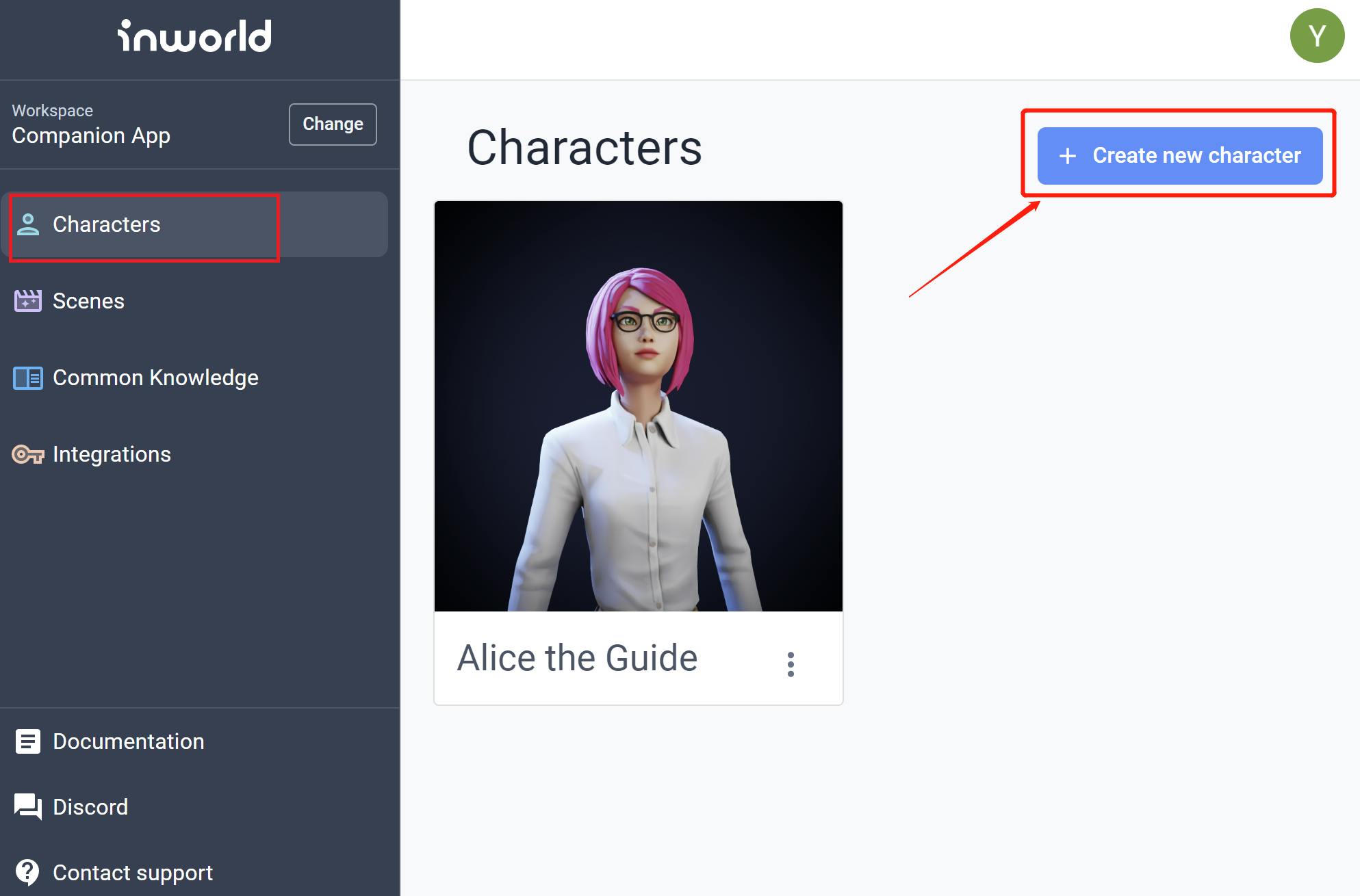 Inworld AI character generator