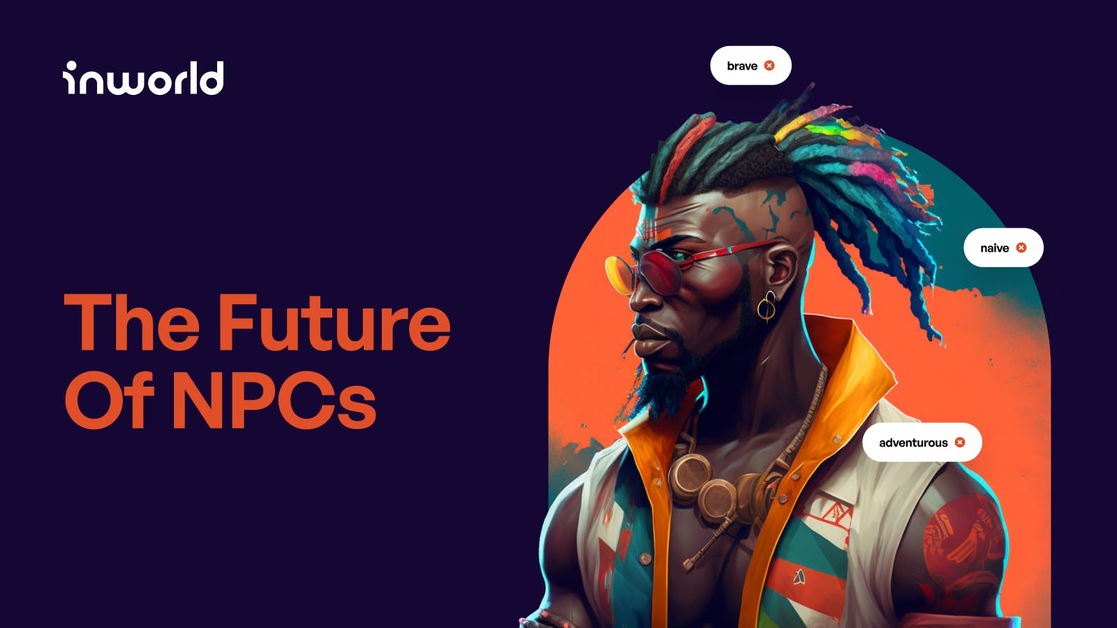 The text says the future of NPCs and it has a black NPC character with colorful dreads in a white, green, and orange vest. 