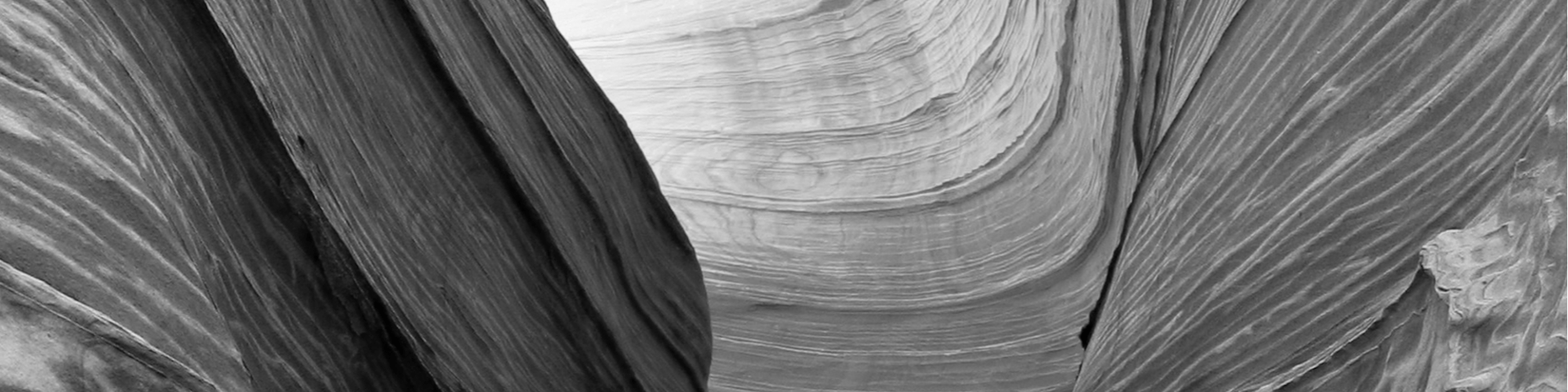 Black and White Photo of Canyon