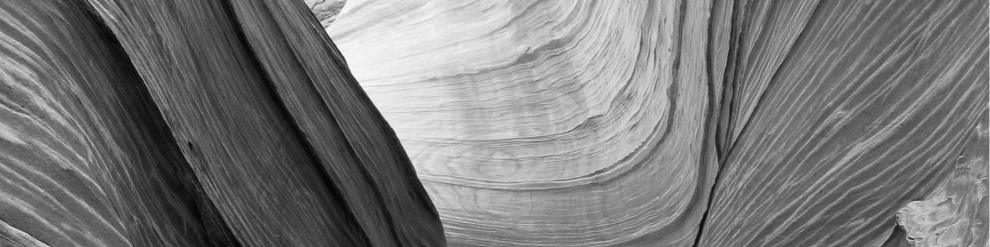 Black-and-white photo of a canyon
