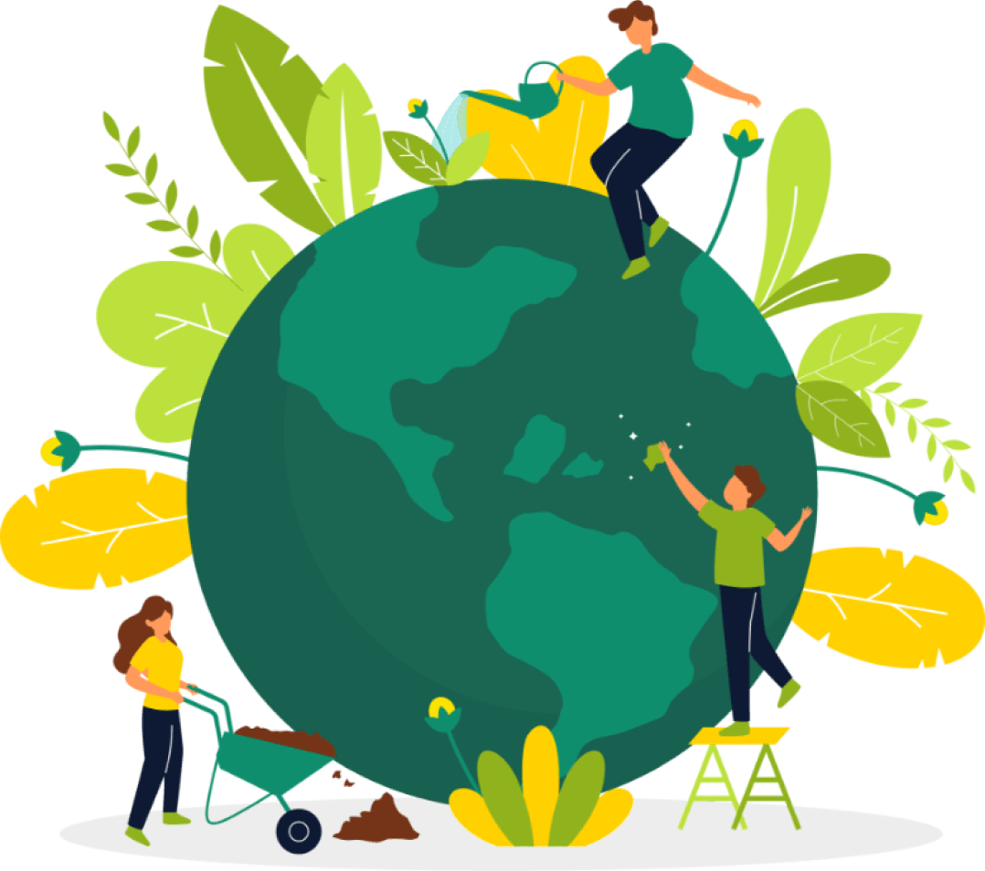 a vegie illustration of the globe