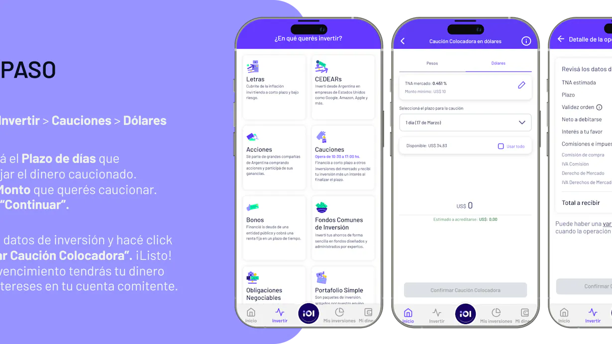 Paso a paso Causiones en USD